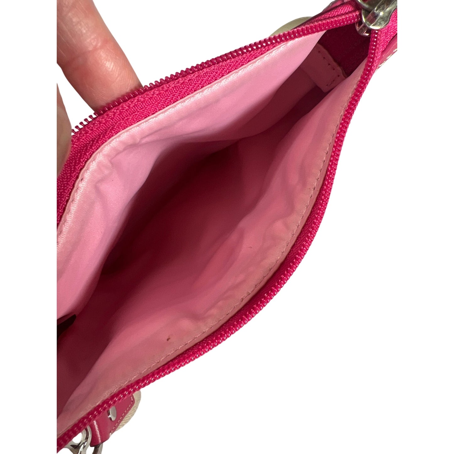 Coach Signature Stripe Pink Coated Canvas Crossbody Swingpack Bag