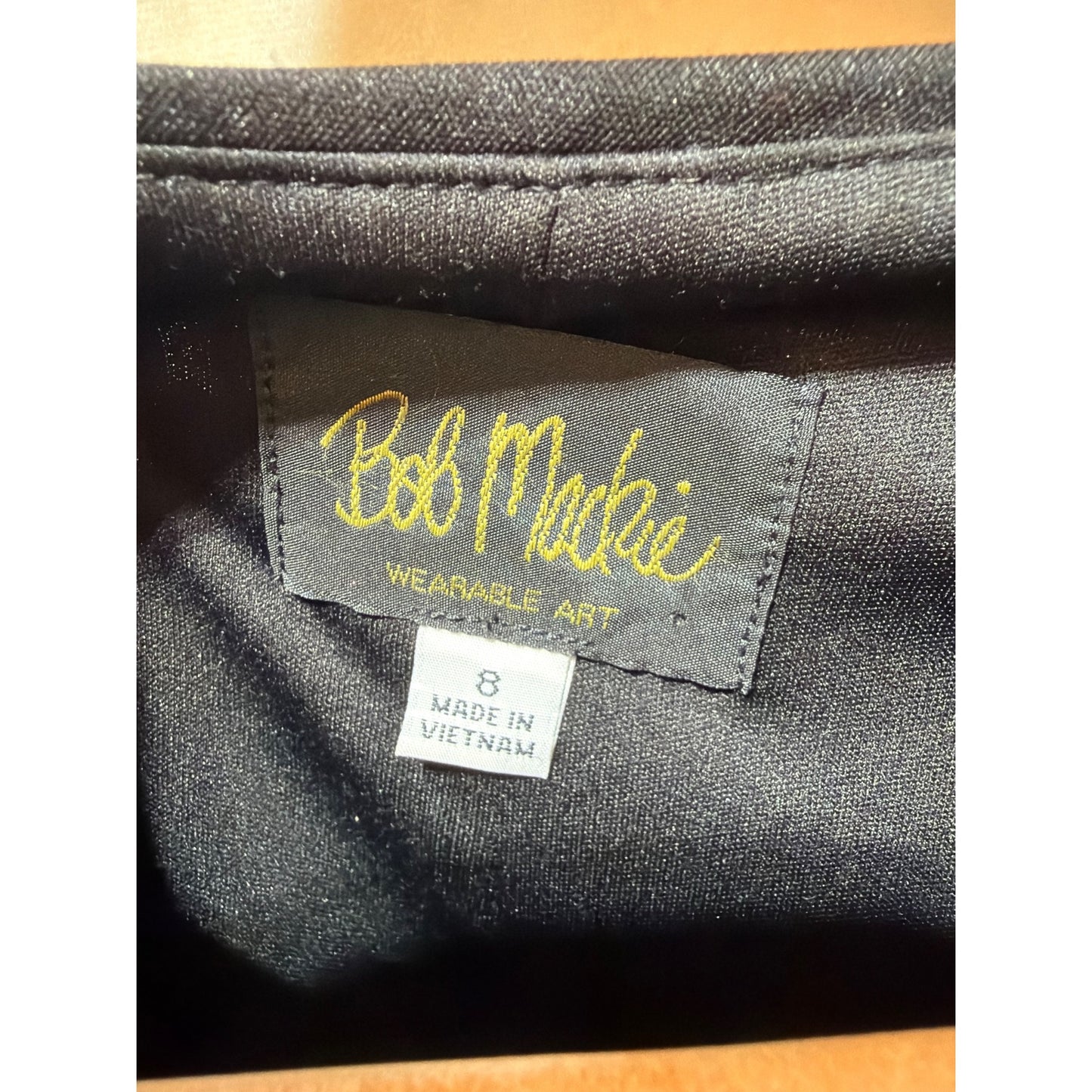 Bob Mackie Wearable Art Sequin Embellished Jacket Size 8 Black Metallic Geometric Pattern