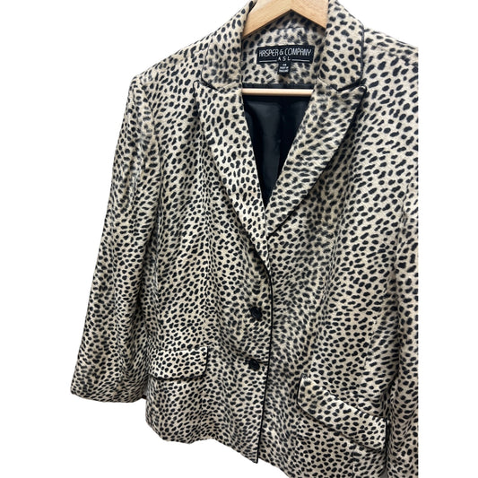 Kasper & Co Vintage 90's Faux Fur Leopard Blazer