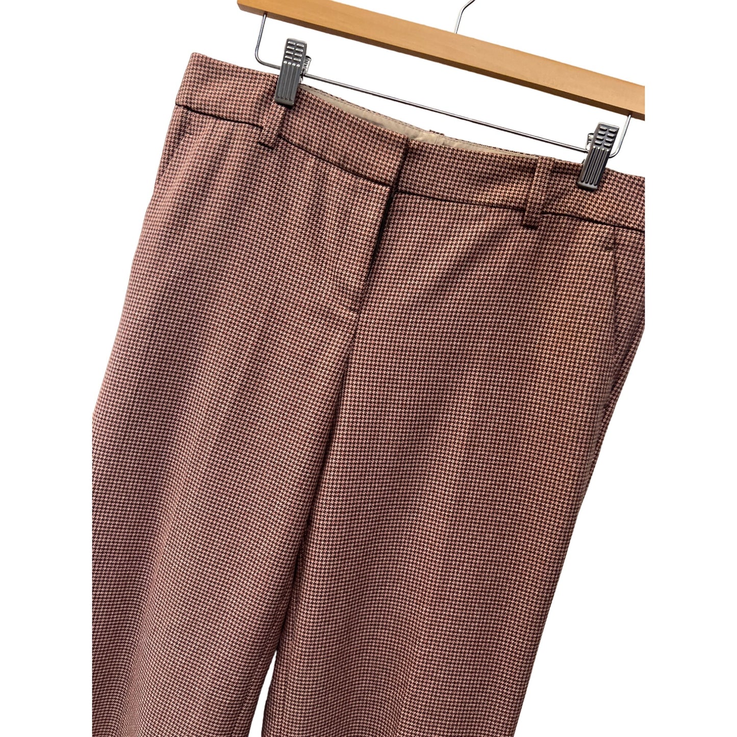 The Limited Pink and Brown Houndstooth Trousers