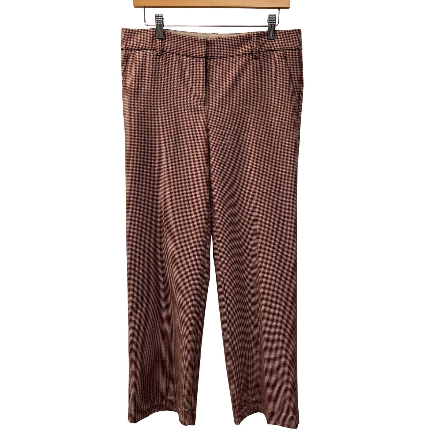 The Limited Pink and Brown Houndstooth Trousers