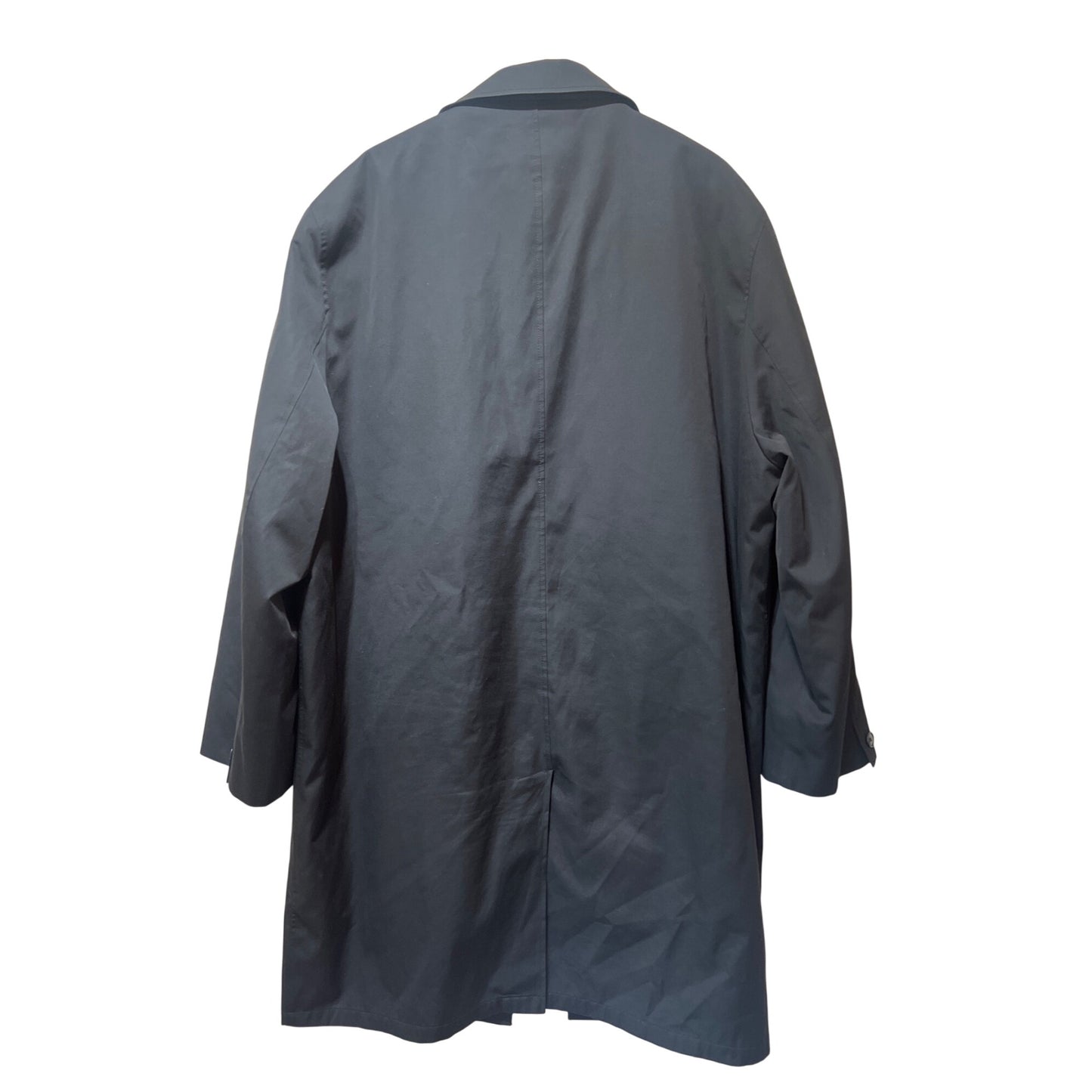 Ralph by Ralph Lauren Mens Black Trench Coat With Tartan Plaid Wool Removable Liner Quilted Interior And Button Cuffs Vintage 90s