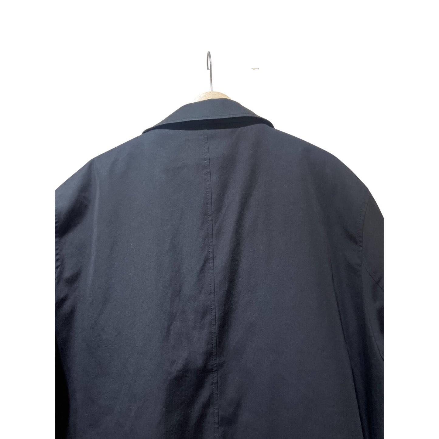 Ralph by Ralph Lauren Mens Black Trench Coat With Tartan Plaid Wool Removable Liner Quilted Interior And Button Cuffs Vintage 90s