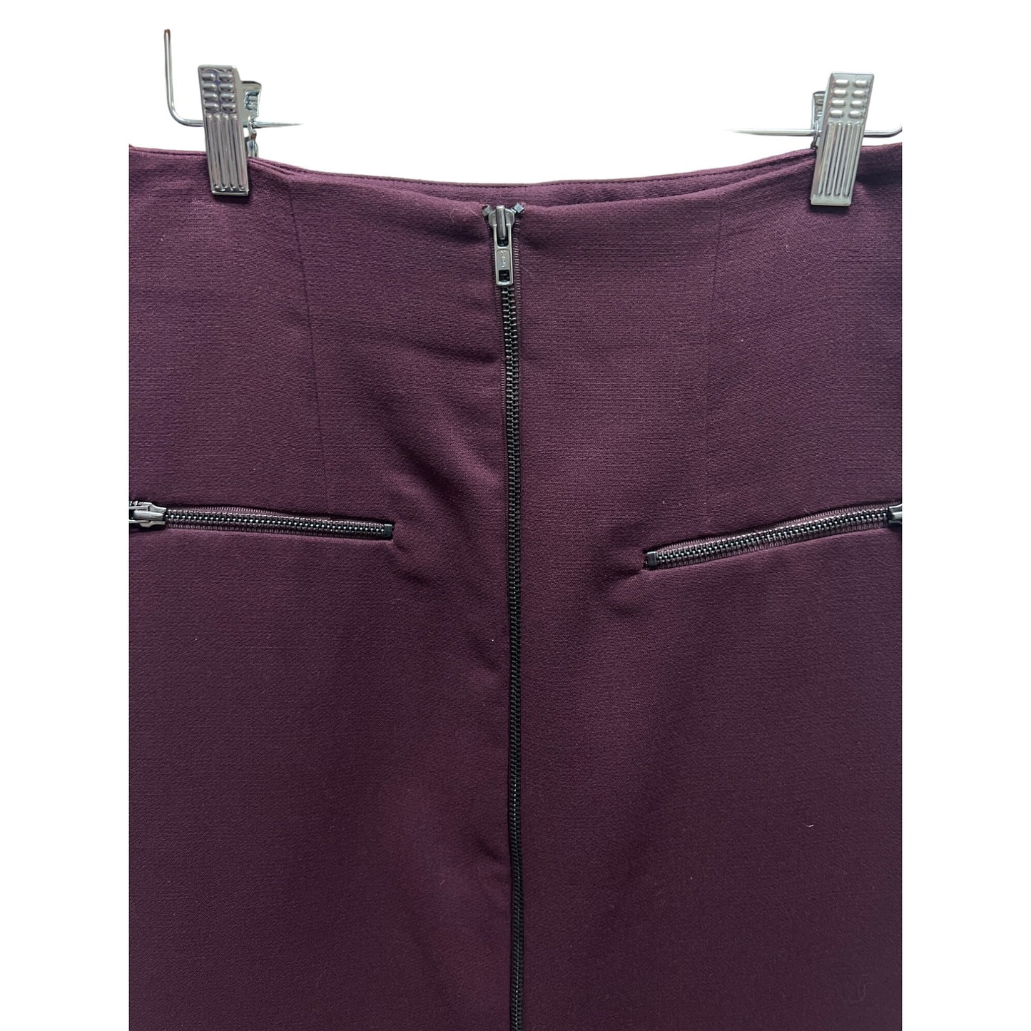 Worthington Burgandy Full Front Zip Pencil Skirt