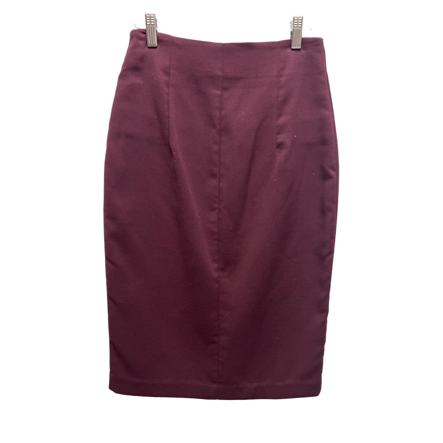 Worthington Burgandy Full Front Zip Pencil Skirt