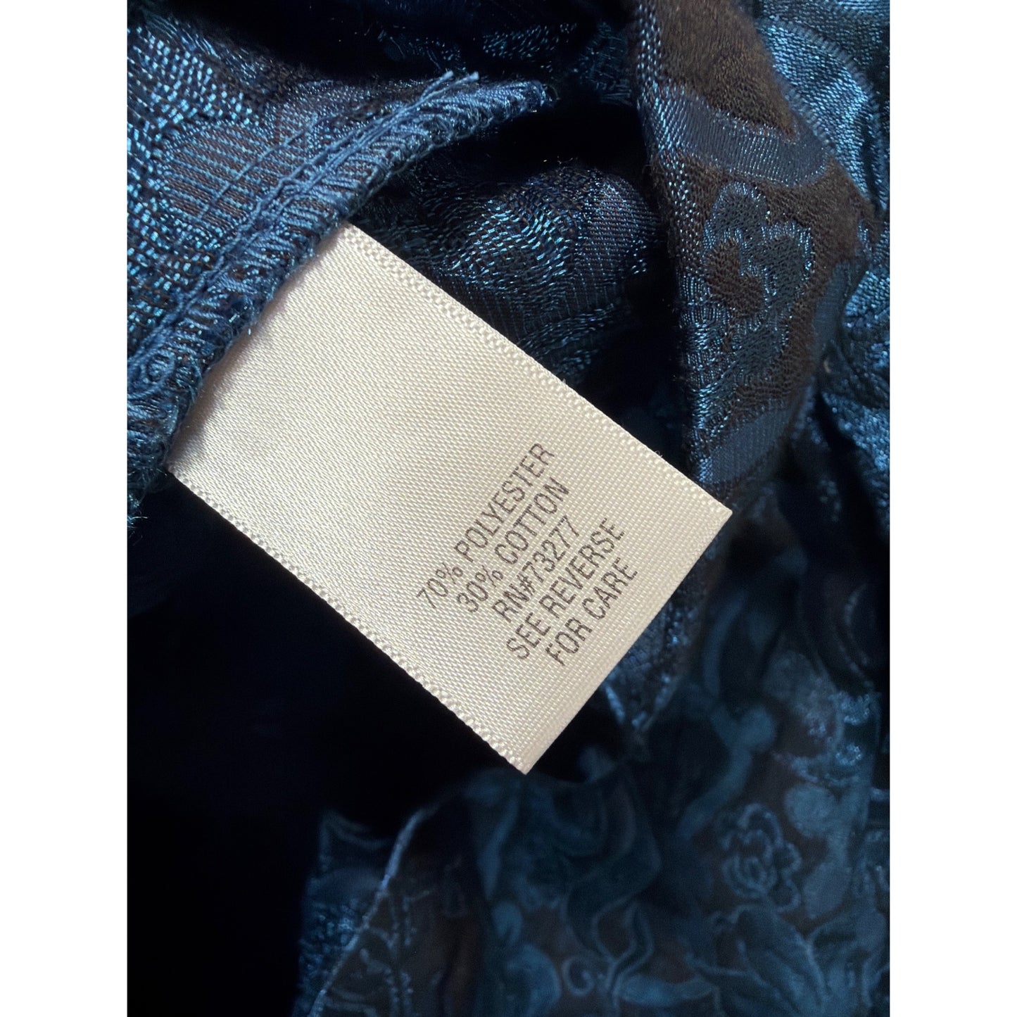 Croft & Barrow Womens Blue Floral Brocade Button-Up Jacket XL Elegant Design