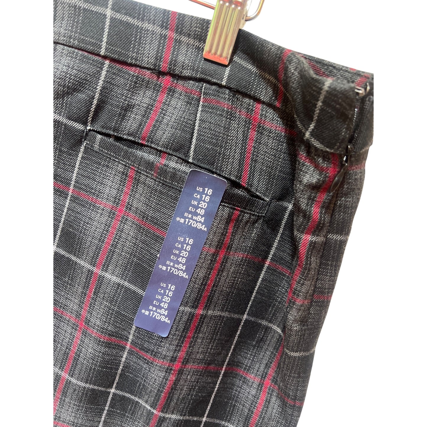 Gap Womens Gray Plaid Mini Skirt Size 16 Y2K Deadstock Fully Lined Polyester Blend