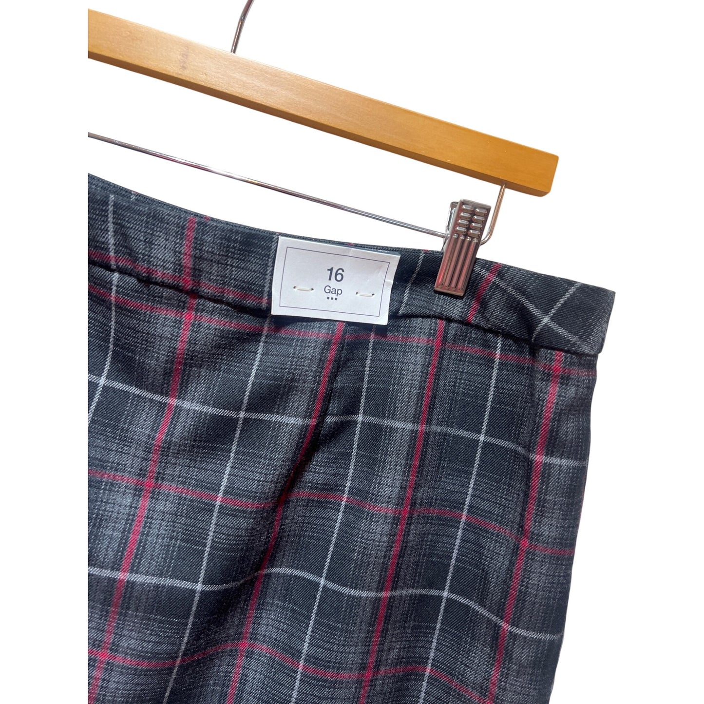 Gap Womens Gray Plaid Mini Skirt Size 16 Y2K Deadstock Fully Lined Polyester Blend