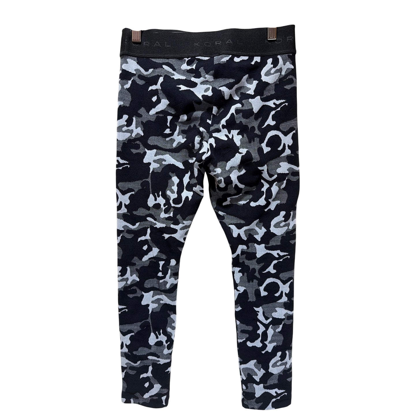 Koral Black & Gray Camo Knockout Cropped Leggings Womens Activewear Size M