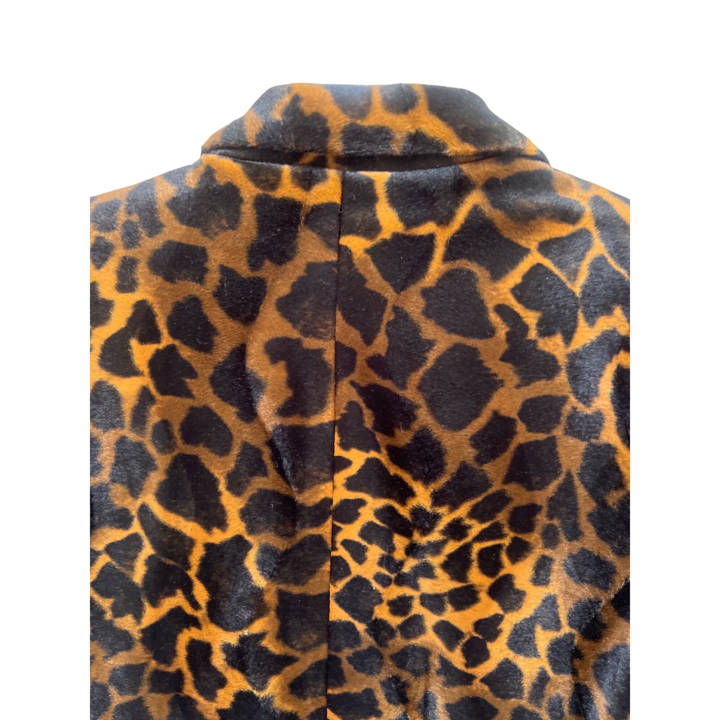 Harvé Benard Leopard Print Velvet Blazer Jacket Size 14 Vintage 90s Faux Fur Lined Women’s Animal Print Coat