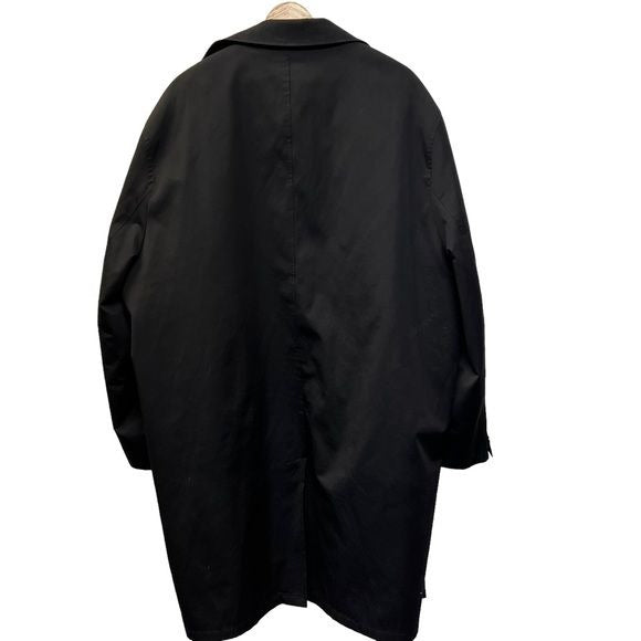 RALPH Ralph Lauren Black Trench Coat with Tartan Wool Liner