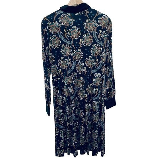 Brooks Brothers Floral A-Line Dress with Cuffs and Collar
