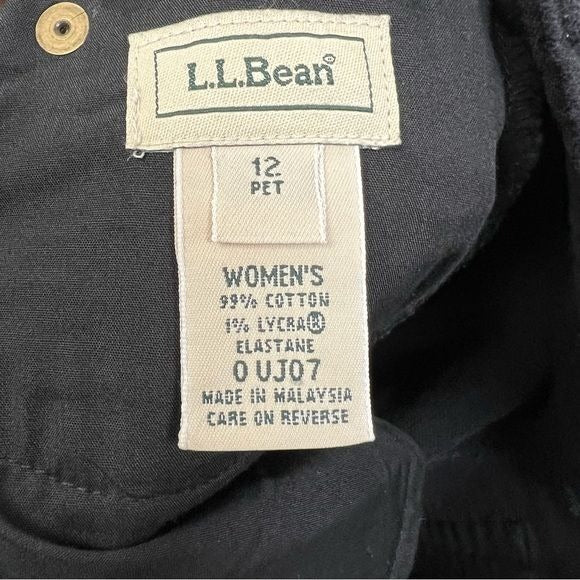 L.L. Bean Vintage Tapered Black High Waist Velour Mom Jeans
