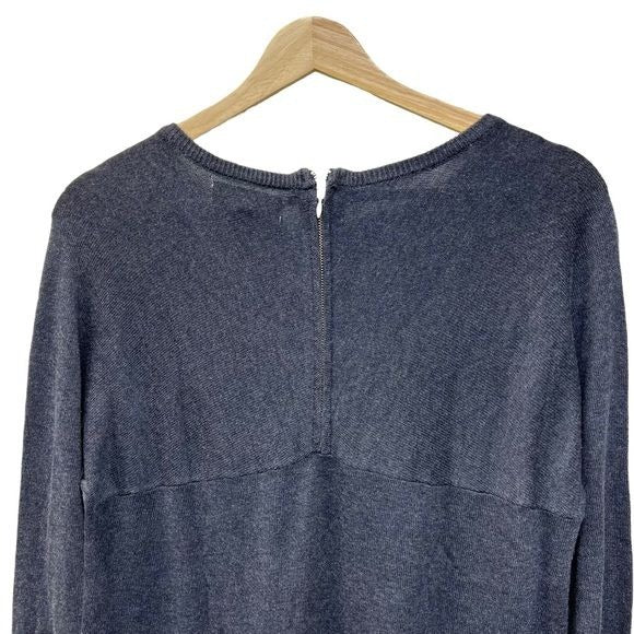 Joan Vass Blue Crewneck Sweater