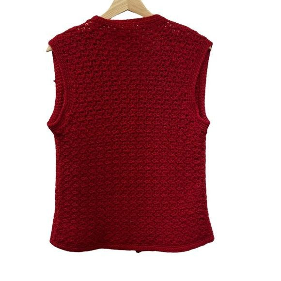 Handmade Vintage 80’s Red Knit Sweater Vest