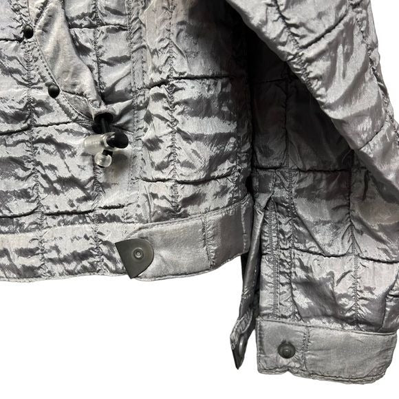 Jamie Sadock Vintage Silver Metallic Full Zip Jacket