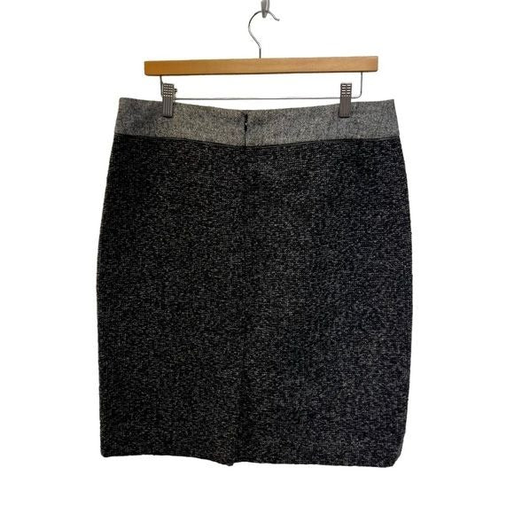 Liz Claiborne Black And Sparkle Tweed Wool Blend Pencil Skirt