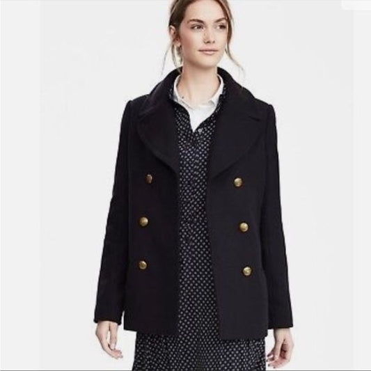 Banana Republic wool Navy Peacoat with Gold Buttons