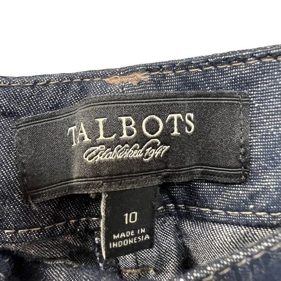 Talbots Signature Denim Wide Leg Trouser Pants