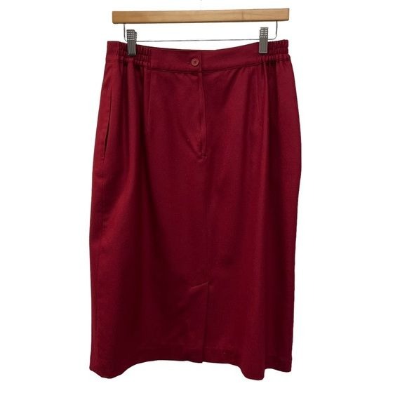 Amanda Smith Vintage Red Wool Pencil Skirt