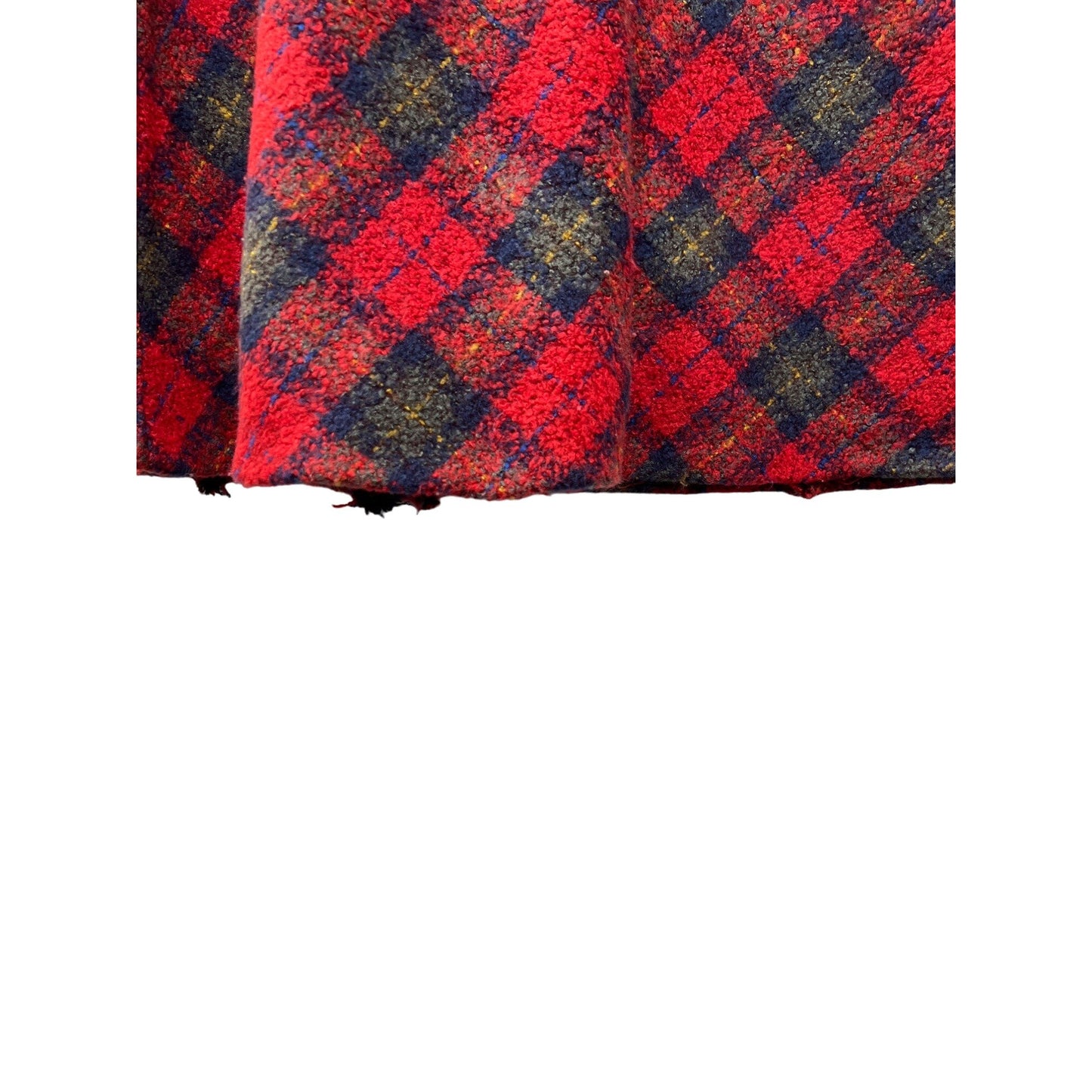 United Colors of Benetton Vintage Wool Blend Red Plaid A-Line Skirt