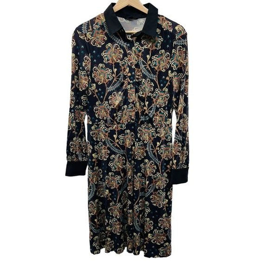 Brooks Brothers Floral A-Line Dress with Cuffs and Collar