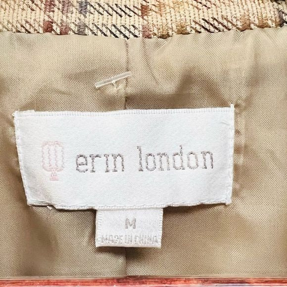 Erin London Glen Check Tan Corduroy Jacket