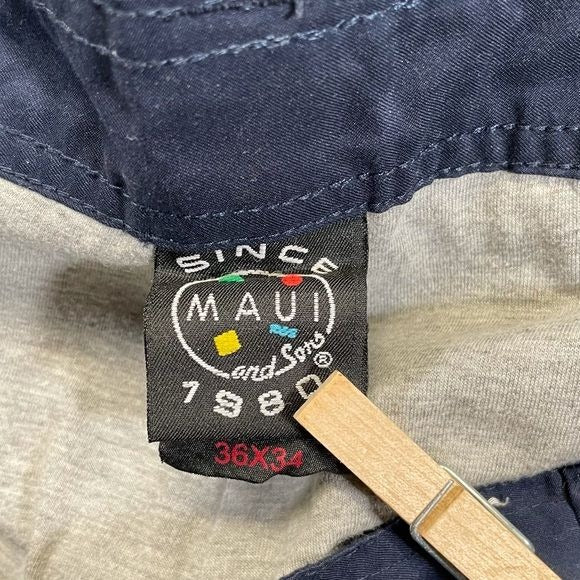 Maui and Sons Vintage Navy with Light Blue Stripe Convertible Lined Pants