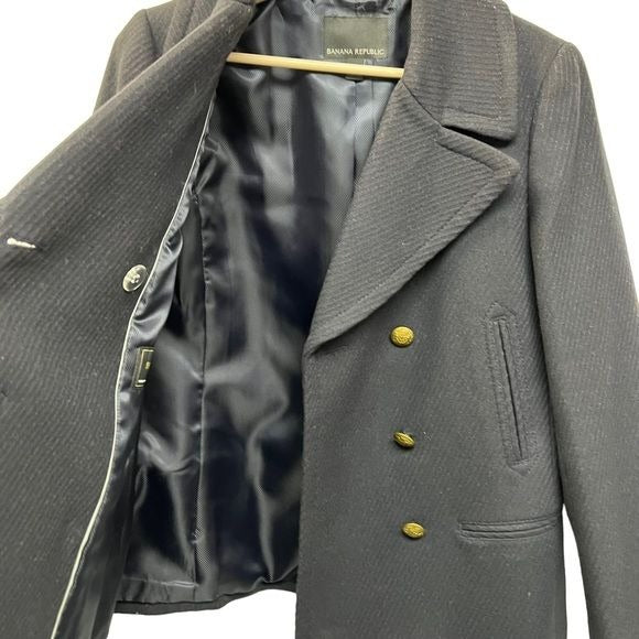 Banana Republic wool Navy Peacoat with Gold Buttons