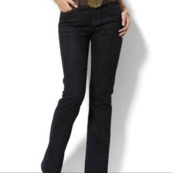 LRL Lauren Jeans Co Classic Straight Black High Rise Mom Jeans