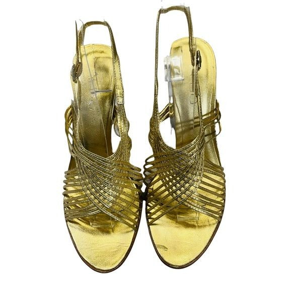 Aldo Gold Metallic Strappy Stiletto Heels