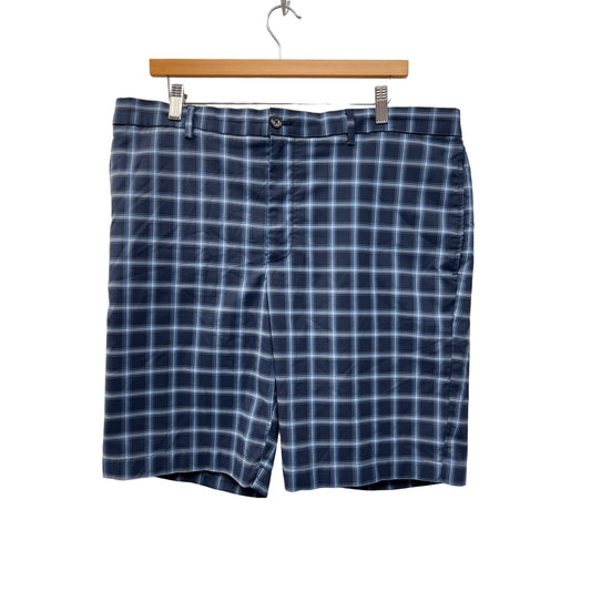 Greg Norman Blue Plaid Chino Golf Shorts