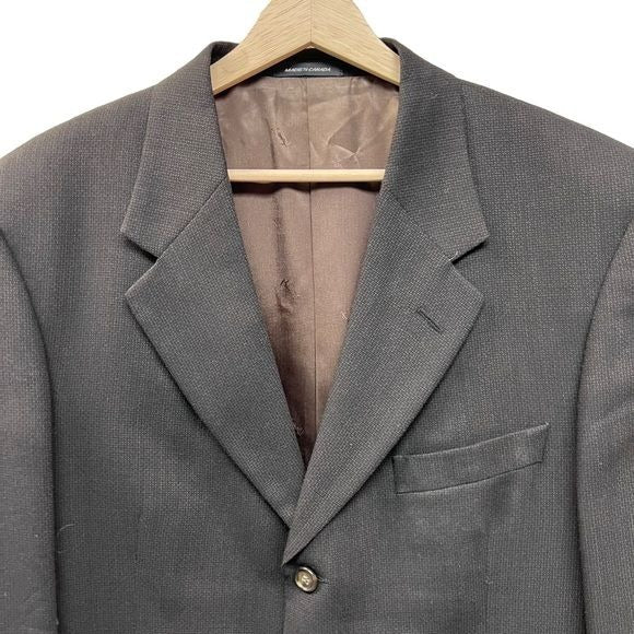 Yves Saint Laurent Gray Taupe Worsted Wool Blazer