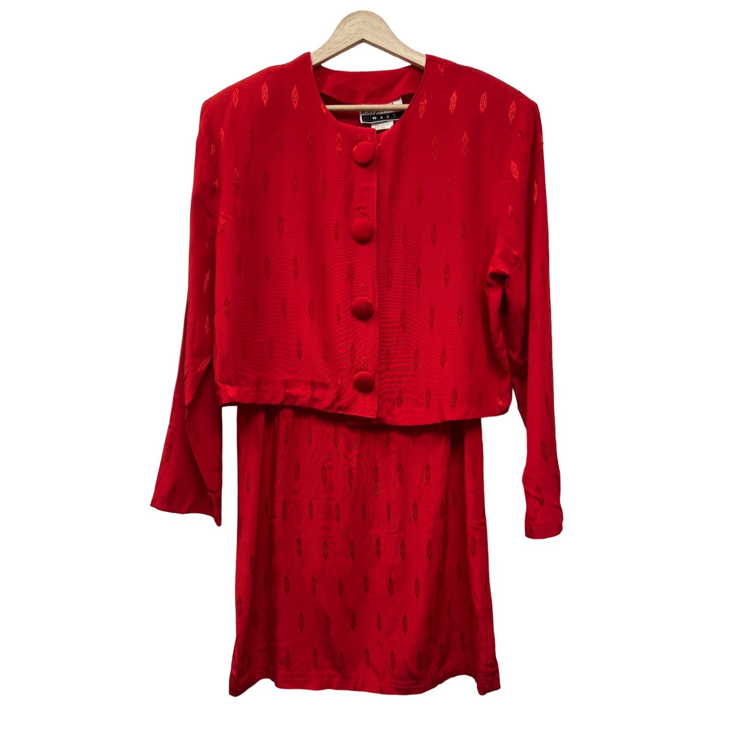 Marnie West Vintage 80's 2 Piece Red Suit Dress