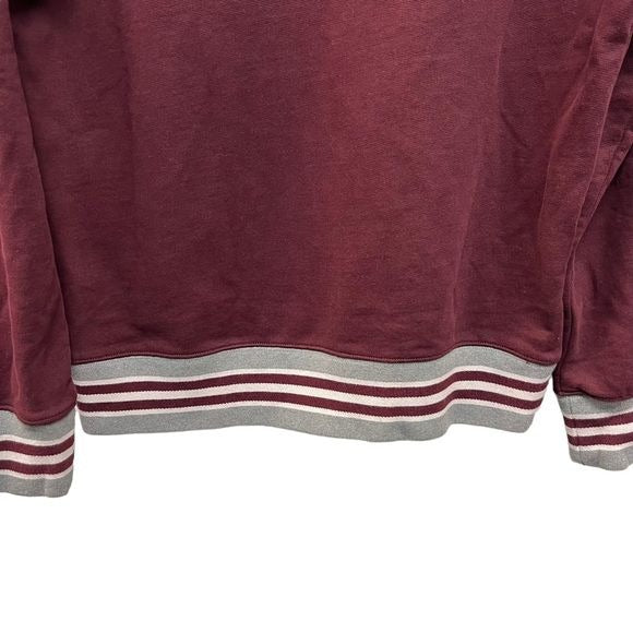 American Eagle Oversized Burgundy Hoodie with AE Spellout