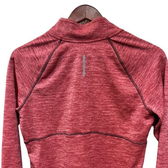 Champion Orange and Gray Marled Athletic Quarter Zip Pullover