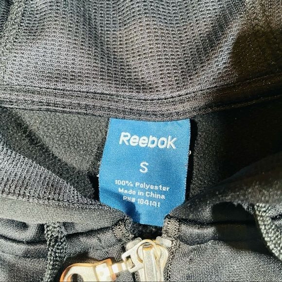 Reebok Fitted Full Zip Activewear Black Hoodie