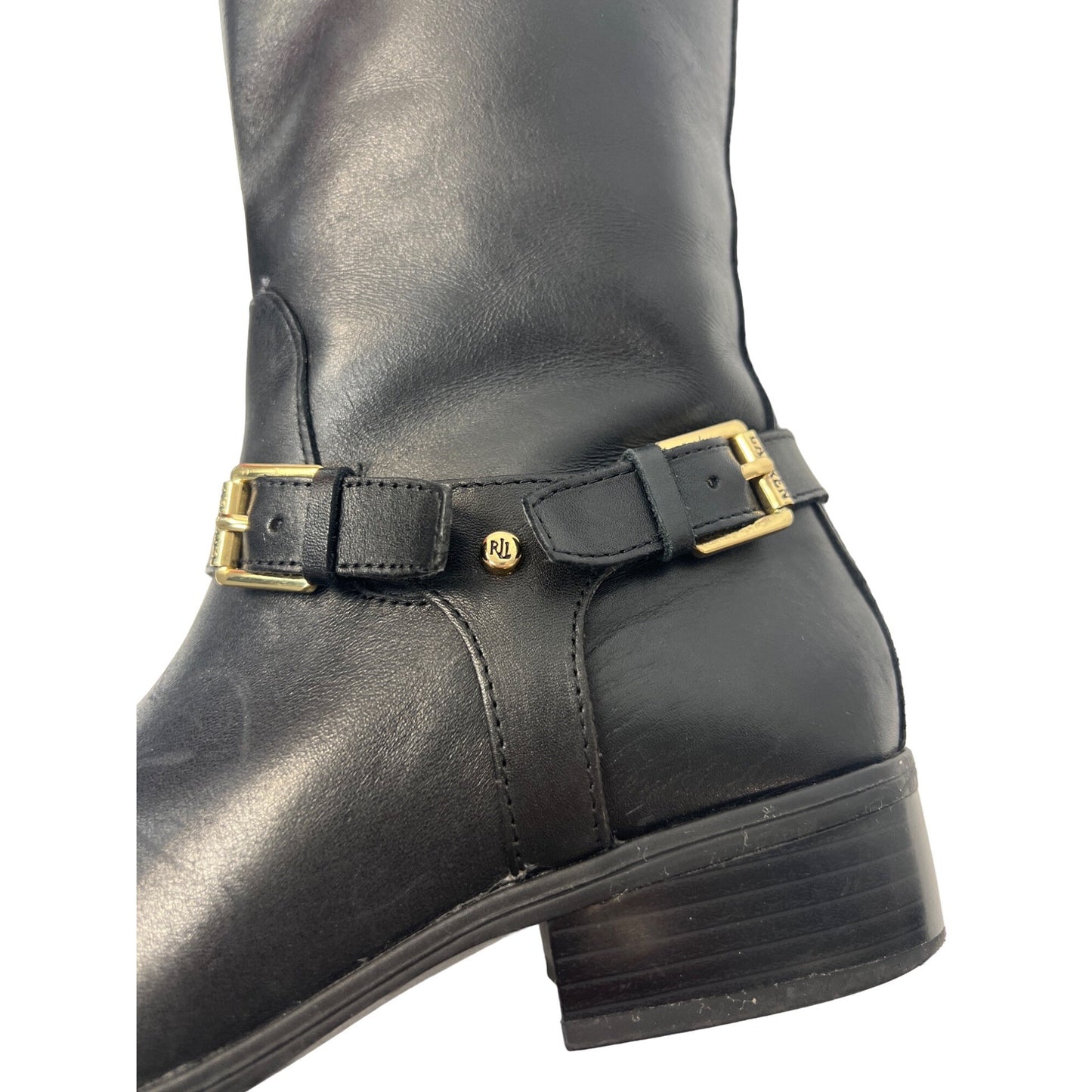 Lauren Ralph Lauren Marion Tall Black Leather Riding Boots