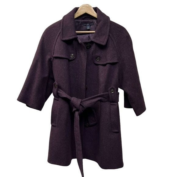 Gap Petites Purple Wool Winter Overcoat