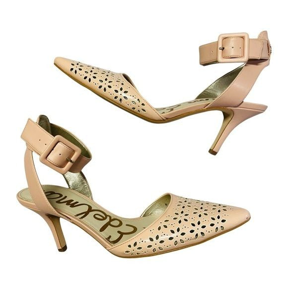 Sam Edelman Heels with Ankle Straps and Flower Cutouts
