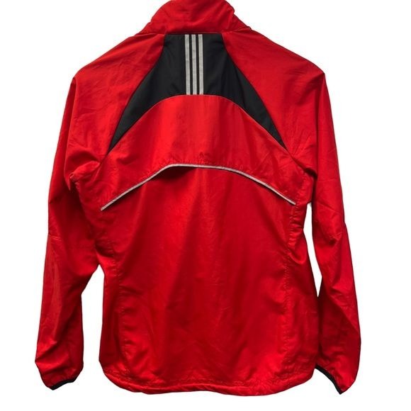 Adidas Red Climaproof Full Zip Windbreaker