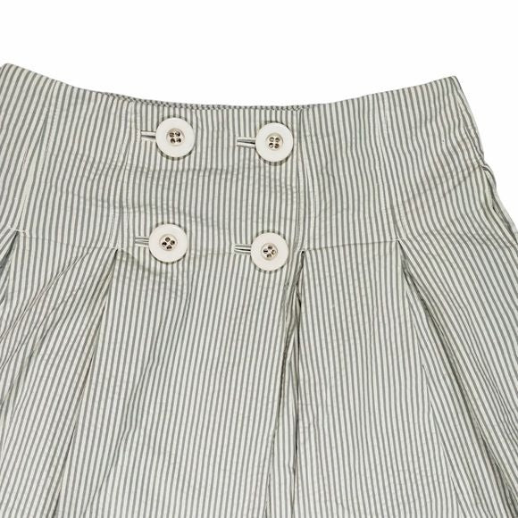 J. Crew Seersucker Pleated Striped Skirt