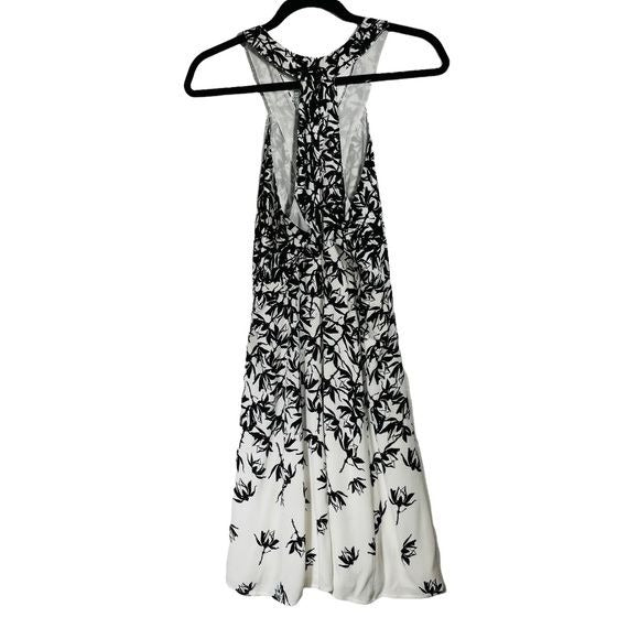 Yigal Azrouel White and Black Floral Leafy Sundress