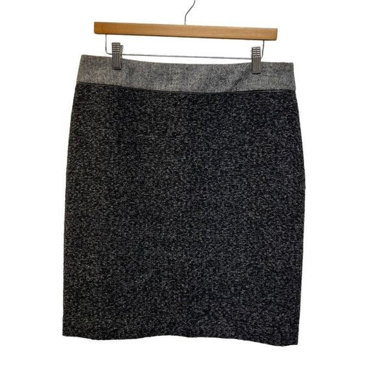 Liz Claiborne Black And Sparkle Tweed Wool Blend Pencil Skirt