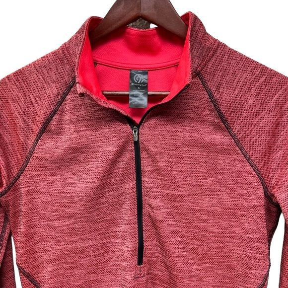 Champion Orange and Gray Marled Athletic Quarter Zip Pullover