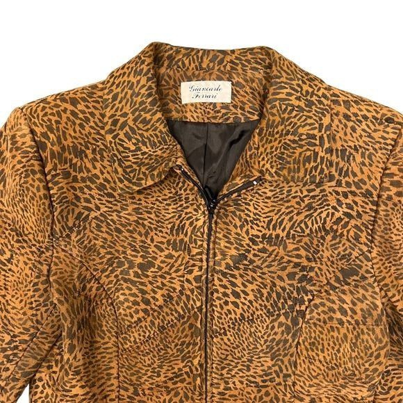 Giancarlo Ferrari Vintage Leopard Leather Jacket