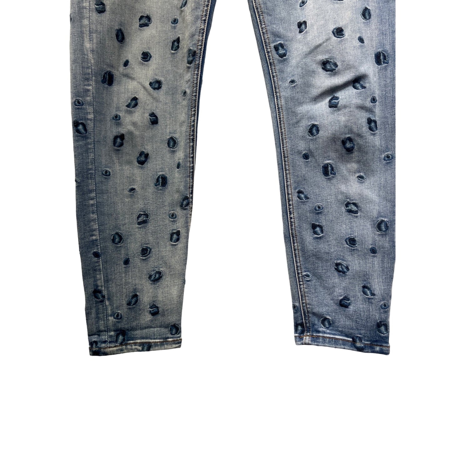 Baccini Leopard Embroidered Skinny Jeans