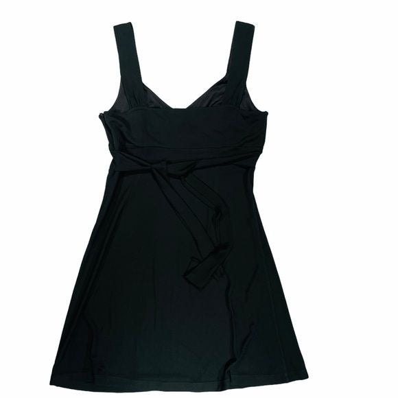 Loft Black Knit Sleeveless Little Black Dress with Back Tie