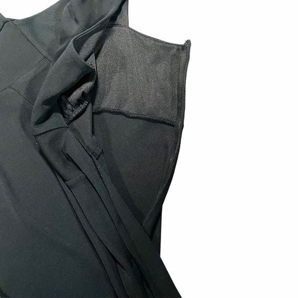 Loft Black Knit Sleeveless Little Black Dress with Back Tie