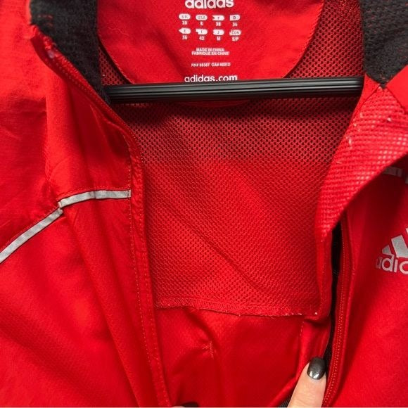 Adidas Red Climaproof Full Zip Windbreaker